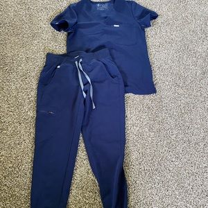 FIGS navy blue scrub set